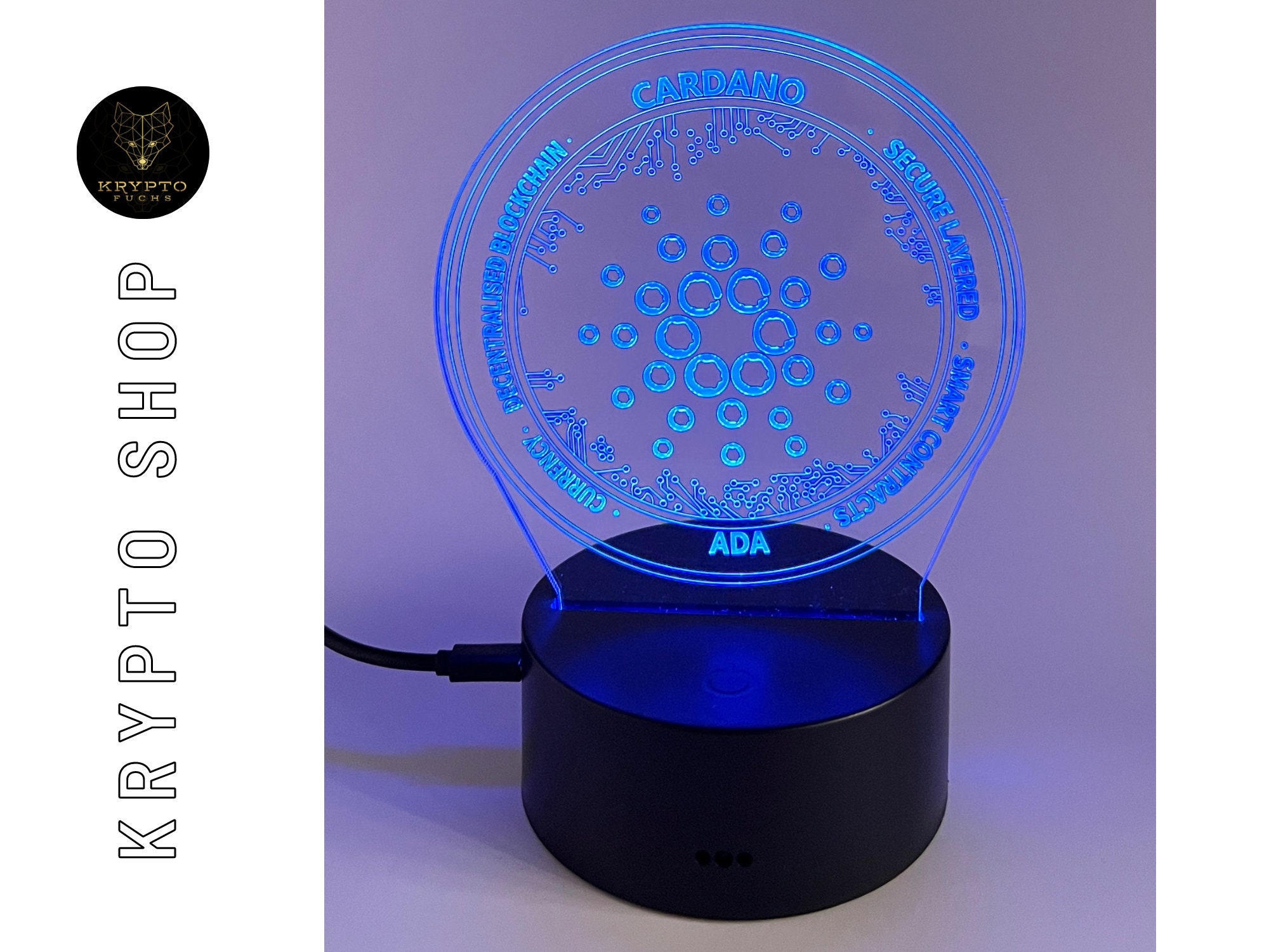 Cardano ADA Lampe 3D LED Crypto 11 Couleurs Lumière de nuit visuelle avec  télécommande - Etsy France
