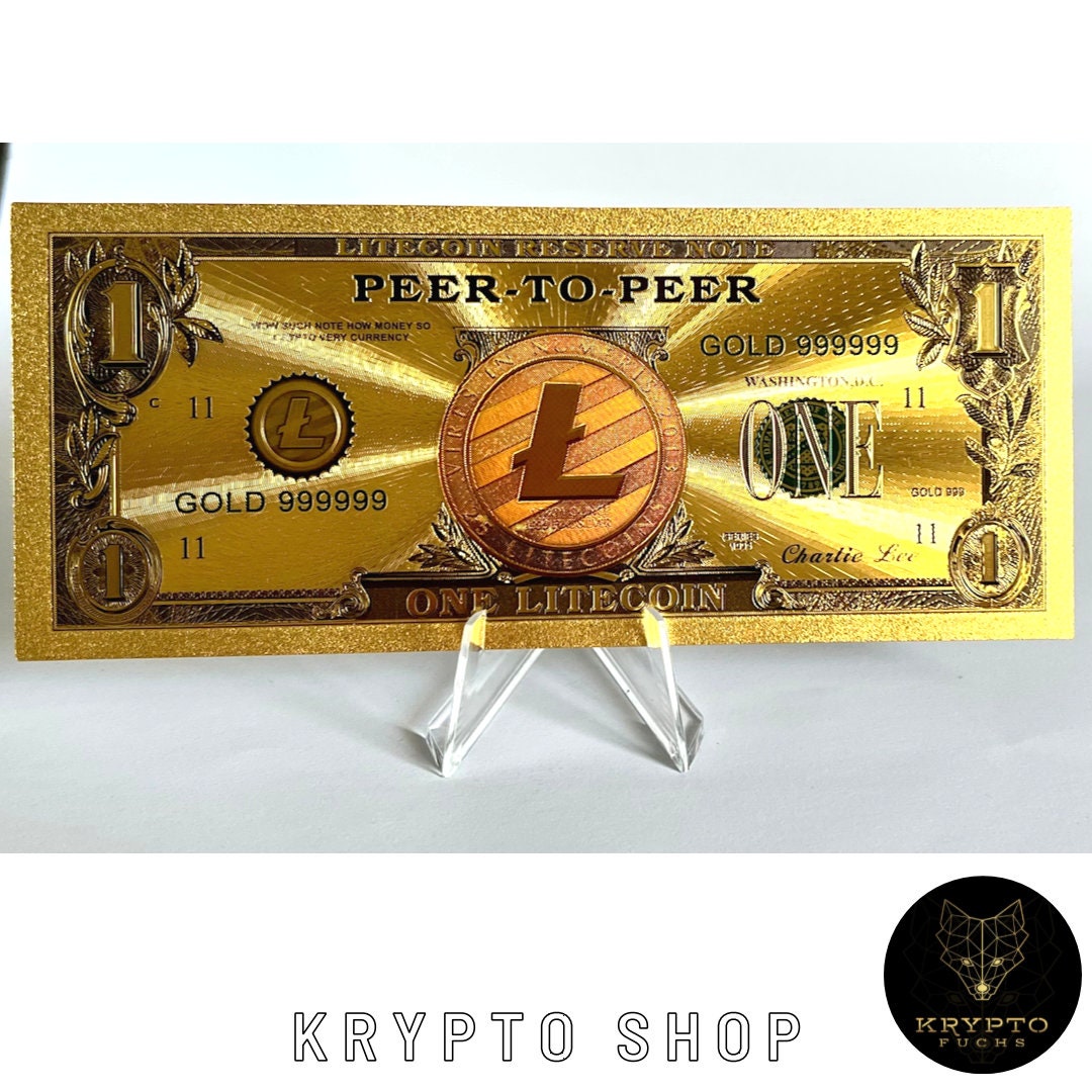 Litecoin Banknote LTC Gold Crypto Note Incl. Stand - Etsy