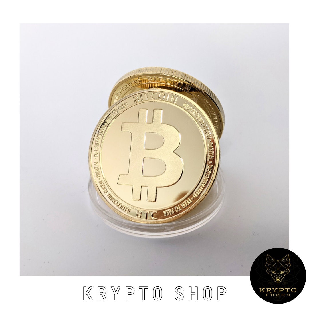 Bitcoin Crypto Coin 2021 Edition Gold Crypto Coin Moneda coleccionable con  pantalla y como regalo de lujo - Etsy España