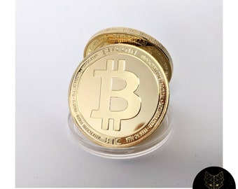 Bitcoin Crypto Coin 2021 Edition Gold Crypto Coin Moneda coleccionable con pantalla y como regalo de lujo