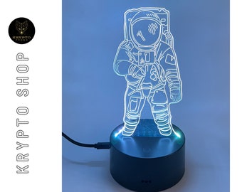 Lámpara 3D de astronauta - Luz LED 3D de astronauta - Luz nocturna visual de 11 colores con control remoto