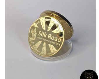 Bitcoin Silk Road Gold Crypto Coin moneda coleccionable con exhibición y como regalo de lujo
