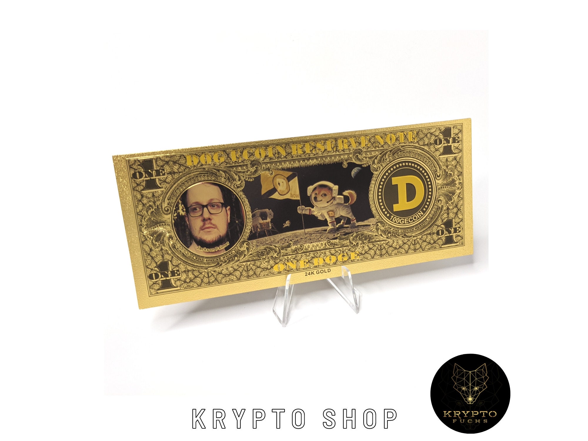 Dogecoin Banknote Doge Meme Gold Crypto Bank Note Incl. Display - Etsy