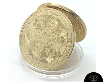 Cardano Kryptomünze ADA Gold Krypto Coin Sammelmünze mit Display und als Luxusgeschenk