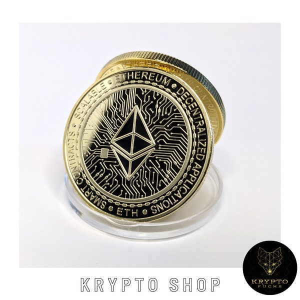 Ethereum ETH 2021 Krypto Coin Sammelmünze | sammelbare Kryptomünze mit Display und als Luxusgeschenk