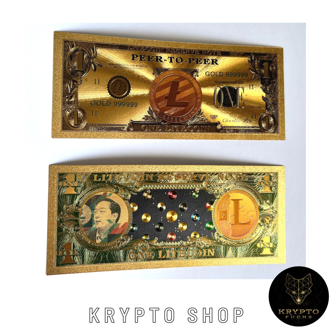 Litecoin Banknote LTC Gold Crypto Note Incl. Stand - Etsy