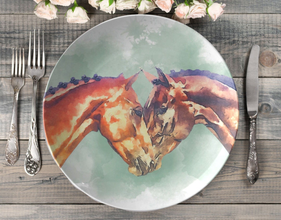 Farmhouse Horses Plate | Farm Horses Dinner Plate | Farmhouse ...