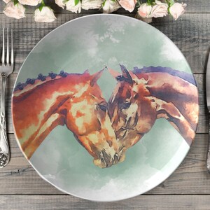 Farmhouse horses plate | farm horses dinner plate | farmhouse dinnerware set | western horse plate | horse stallion plate | decorative plate