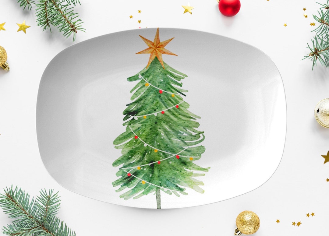 Christmas Tree Serving Platter Christmas Tree Plate Merry Christmas