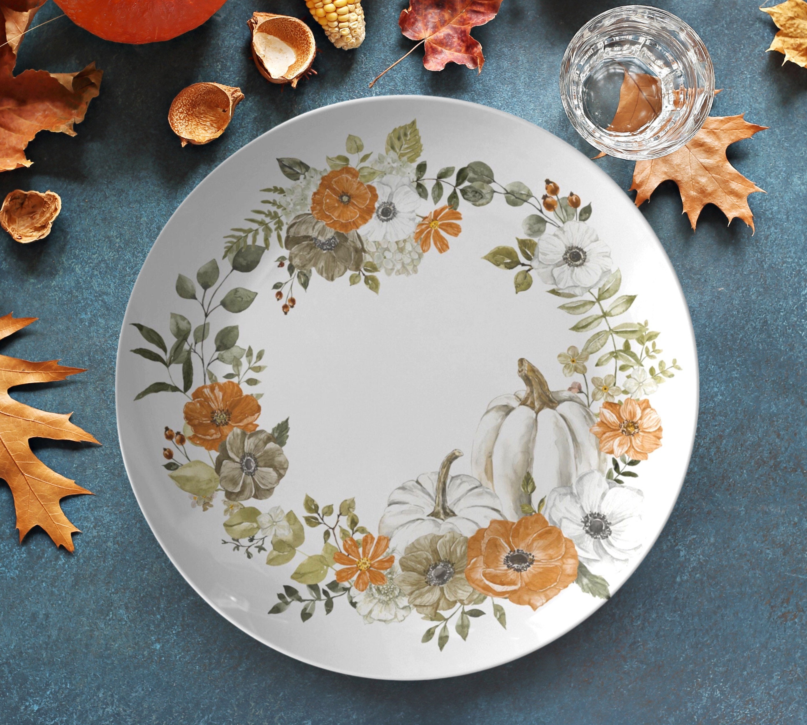 Fall Plastic Plates Etsy