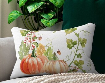 Pumpkin Patch Lumbar Pillow | fall pumpkins throw pillow | fall home decor | Halloween pumpkin pillow | thanksgiving accent pillow & cover