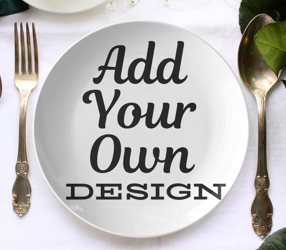 Personalized dinner plate, customized plate, custom name plate, monogrammed plate, photo plates, custom dishes, wedding, add your design
