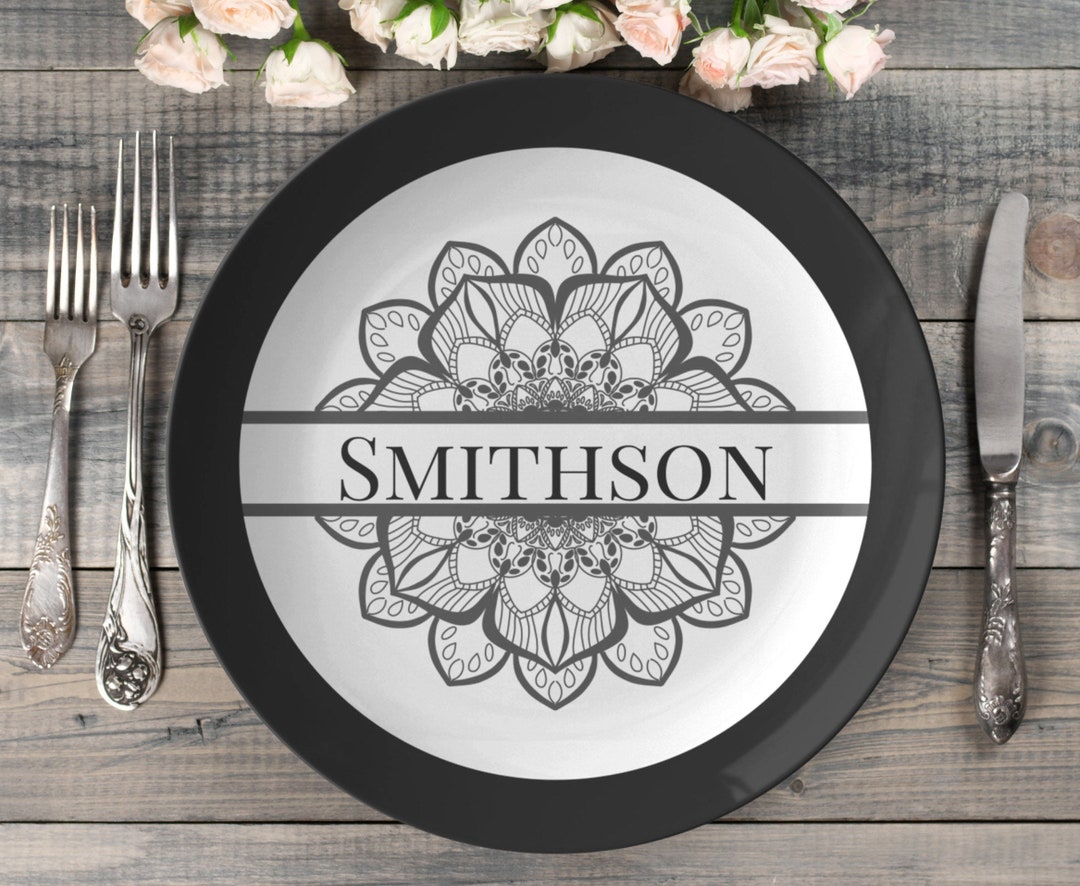 Personalized Dinner Plates Monogrammed Name Plate Wedding Plates