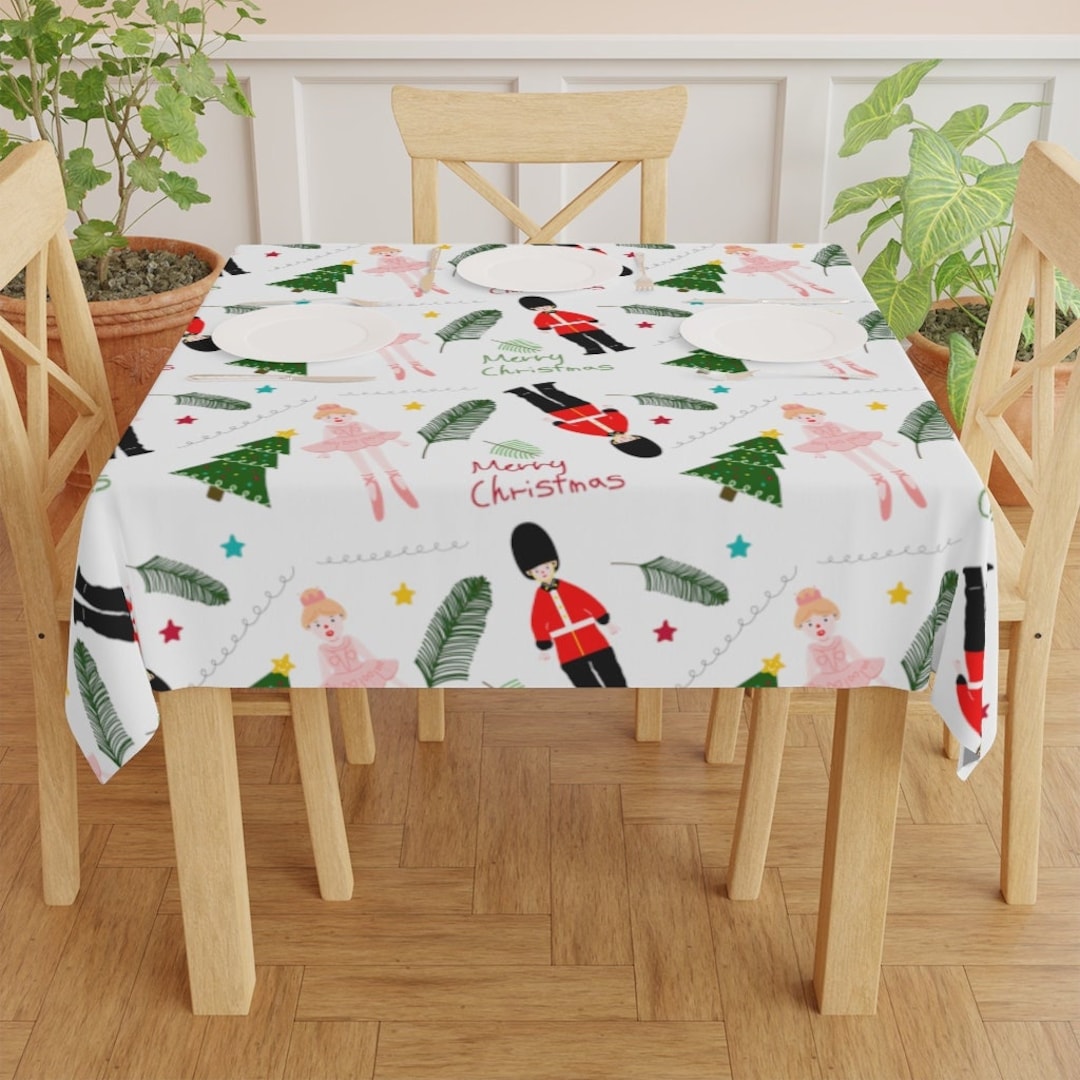 Christmas Tablecloth Nutcracker Theme Table Cloth Etsy