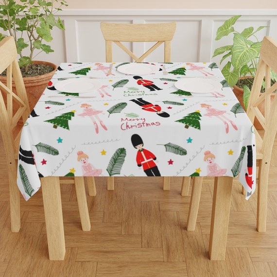 Christmas Tablecloth Nutcracker Theme Table Cloth Etsy