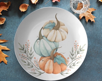 Fall Pumpkins dinner plate | floral pumpkins plate set | thanksgiving plates | fall dinnerware set | decorative plates | fall tableware set
