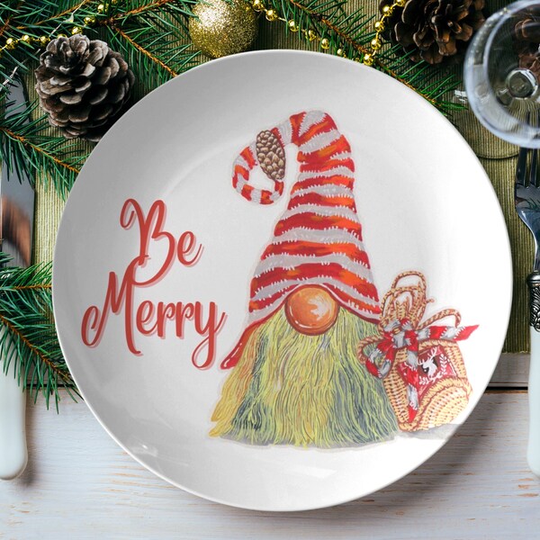 Gnome Plates Etsy