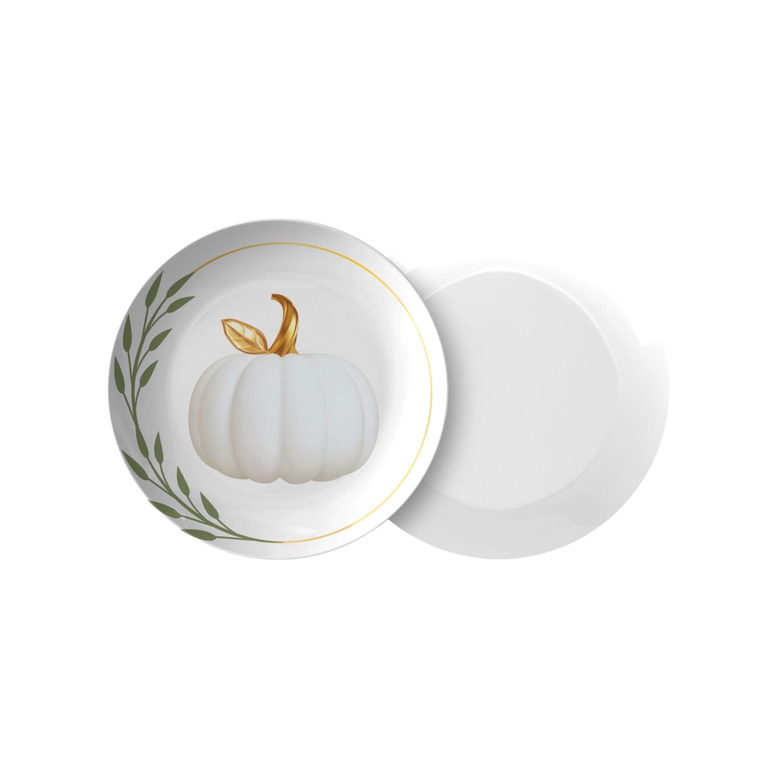 Pumpkin Dinner Plate Set White & Gold Pumpkin Plate Etsy
