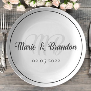 Personalized wedding plate, mr & mrs dinner plate, his and hers wedding plate, customized plate, bride and groom plate, bridal wedding gift