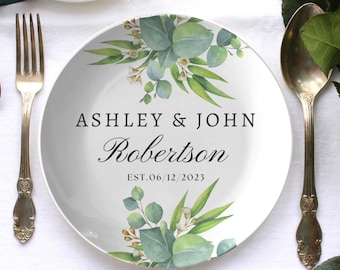 Personalized wedding plate | mr and mrs dinner plate | bride and groom plate | wedding gifts | Anniversary plates | bridal table decor