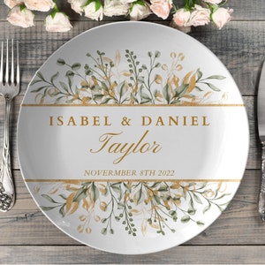 Personalized wedding plate | customized mr & mrs wedding plate | dinner plate | bride and groom plate set | wedding gift | Anniversary plate