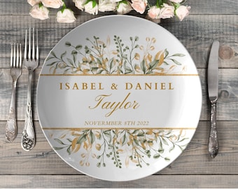Personalized wedding plate | customized mr & mrs wedding plate | dinner plate | bride and groom plate set | wedding gift | Anniversary plate