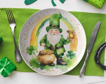 Saint Patrick’s day leprechaun plate, St. pattys day kids plate, lucky lads Irish party plate, St. Patrick’s day dinnerware, shamrock plate