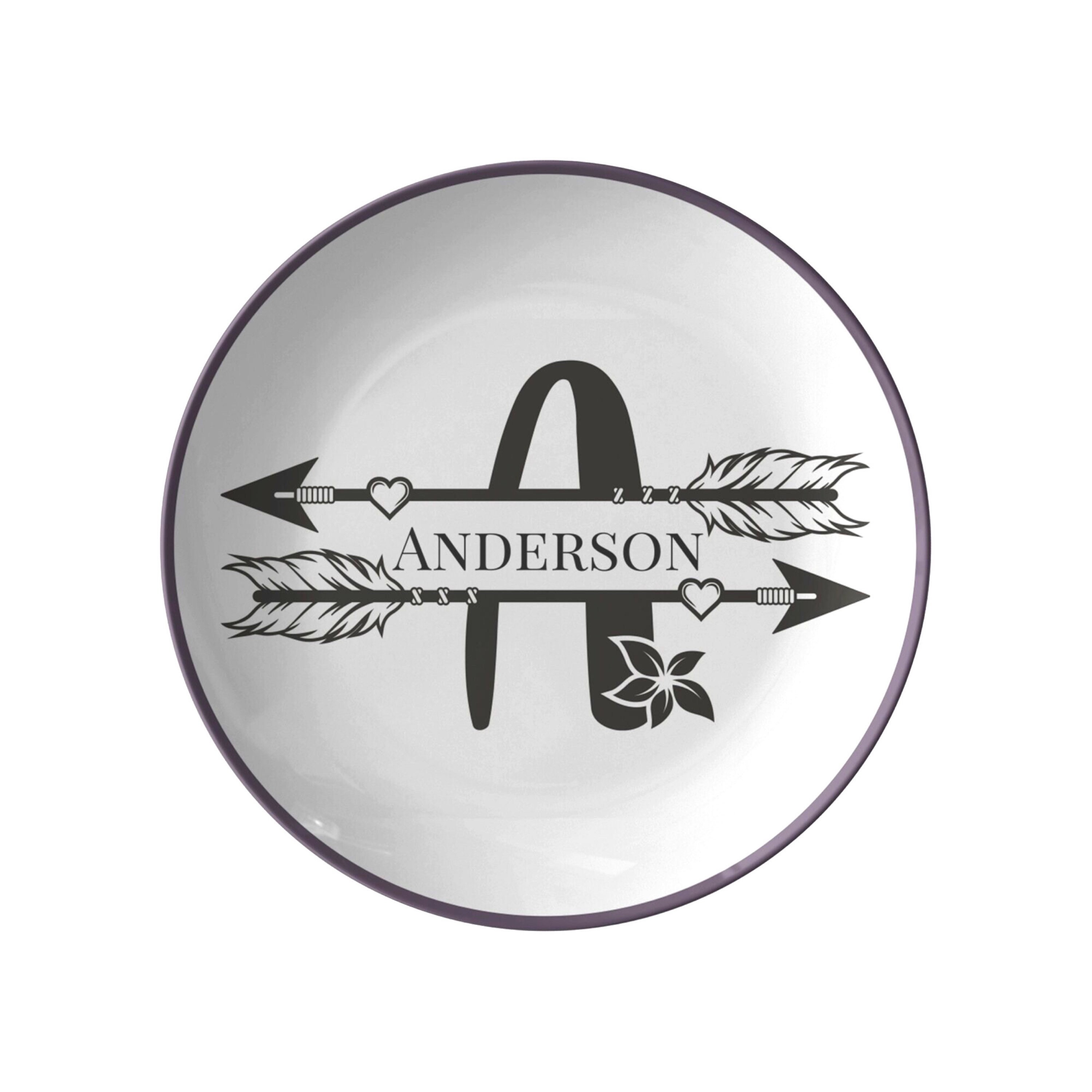 Personalized Dinner Plate Set Wedding Plate Monogrammed Etsy