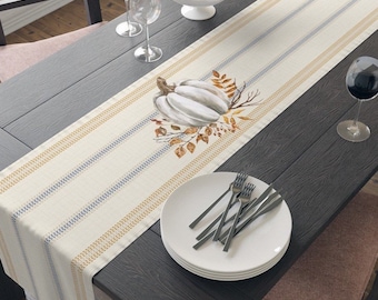 Fall pumpkin Table Runner | thanksgiving table runner | floral fall harvest table linens | farmhouse tableware | tabletop decor