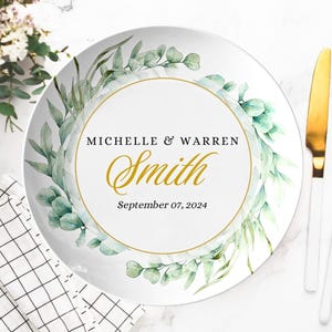 Personalized wedding plate- mr and mrs plate set, bride & groom plate, custom wedding dishes, anniversary plate, newlywed gift, table set