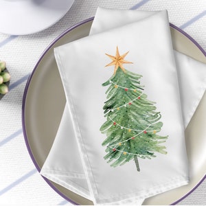 Christmas tree Napkins set | holiday cloth napkins | Christmas dinner napkins | Christmas table lines | dinnerware | christmas table decor