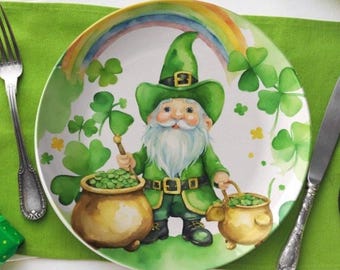 Saint Patrick’s day leprechaun plate, St, Patrick’s day party plates, lucky Irish dinner plate, St Pattys day kids plate, dinnerware dishes
