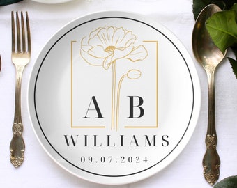 Personalized wedding plate, mr and mrs plate set,  bride & groom plate, wedding dinner plate, Wedding present, anniversary gift, customized