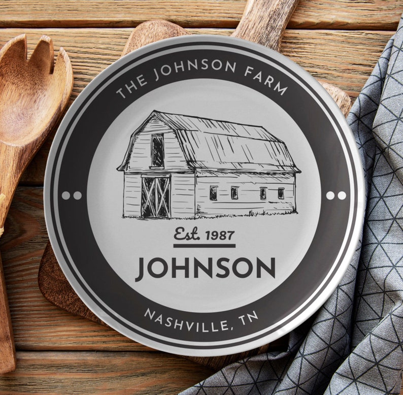 Personalized Family Farm Plate Custom Farm Plate Farmhouse Etsy