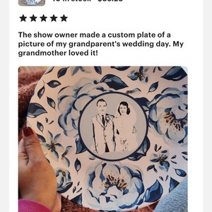 Personalized wedding plate blue floral wedding plate customized wedding plate custom dinner plate Wedding present Anniversary plate image 8