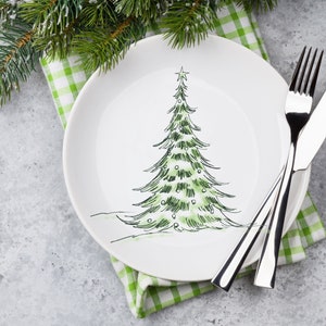 Christmas tree plate set | holiday plates | Christmas dinner plate | Christmas tree dishes | Christmas  dining set | Christmas dinnerware