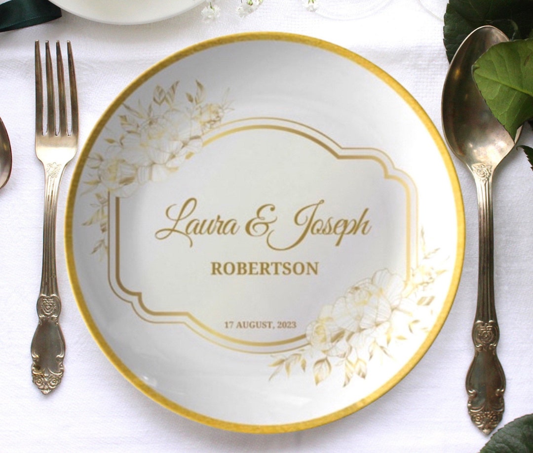 Personalized Wedding Plate | Mr and Mrs Plate Set | Bride & Groom Plate ...