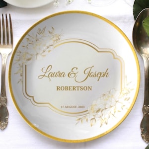 Personalized wedding plate | mr and mrs plate set | bride & groom plate | custom wedding dishes | anniversary plate | newlywed plates