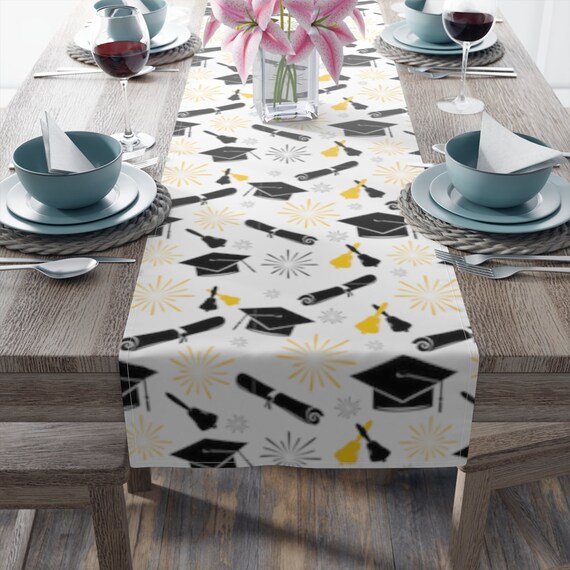 Graduation Table Runner Graduation Party Table Linens Etsy