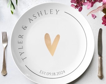 Personalized wedding plate, mr and mrs plate set, bride & groom plate, wedding dinner plate, Wedding present, anniversary gift, 10 inch
