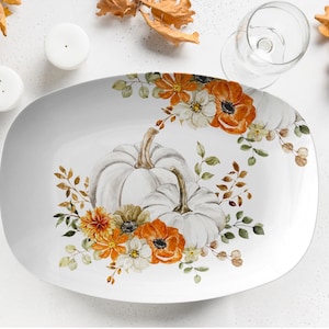 Fall pumpkins platter, thanksgiving platter , thanksgiving serving dish, fall dinnerware, fall table decor, fall dishes, Halloween tableware