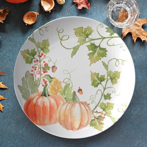 Pumpkins dinner plate, thanksgiving plates set, Halloween dishes, fall harvest table decor, fall dinnerware, thanksgiving dishes, tableware