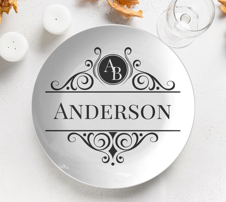 Personalized Dinner Plate Wedding Plate Monogrammed Plate Etsy