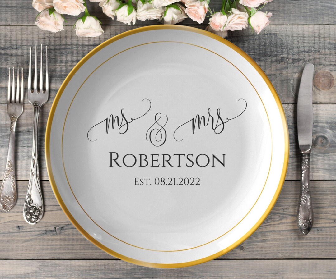 Personalized Wedding Plate | Mr and Mrs Dinner Plate | Customized Bride ...