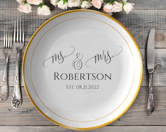 Personalized wedding plate | mr and mrs dinner plate | customized bride & groom plate | wedding gift | wedding day plate | Anniversary plate