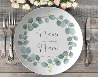 Plaque de mariage personnalisée | assiette personnalisée monsieur et madame | plaque de mariage des mariés | assiette à dîner personnalisée | cadeaux de mariage