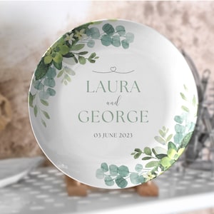 personalized wedding plate | Mr and Mrs personalized name plate | anniversary plate | custom Wedding present| wedding dishes | made in USA
