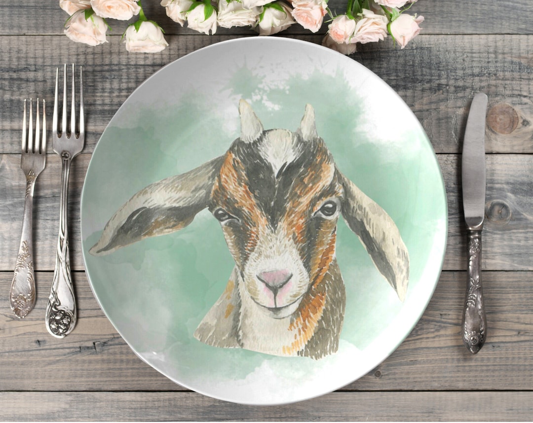 Farmhouse Goat Plate Farm Animals Plate Country Farm Plate Farmhouse