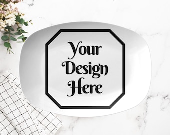 Personalized platter, customized serving plate, custom name dish, monogrammed plate, photo platter, custom dishes, wedding, add your design