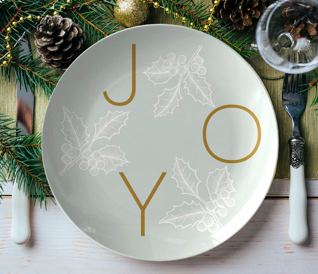 Christmas Joy Plate Christmas Dinner Plates Holiday Dishes Etsy